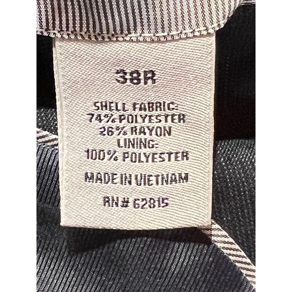 JF Ferrar Mens 38R Slim Fit Navy Blue Micro-Stripe Casual Blazer Sport Jacket - Picture 14 of 14